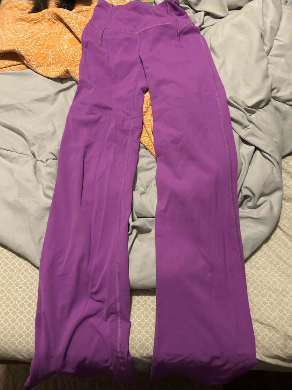 Purple Women's Lululemon Flare leg pants with slit at ankle